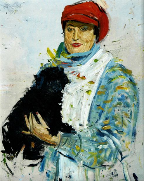 SOPHIA LARSON, staatl. dipl. Opernsängerin, Öl auf Hartfaser, 100 x 80 cm